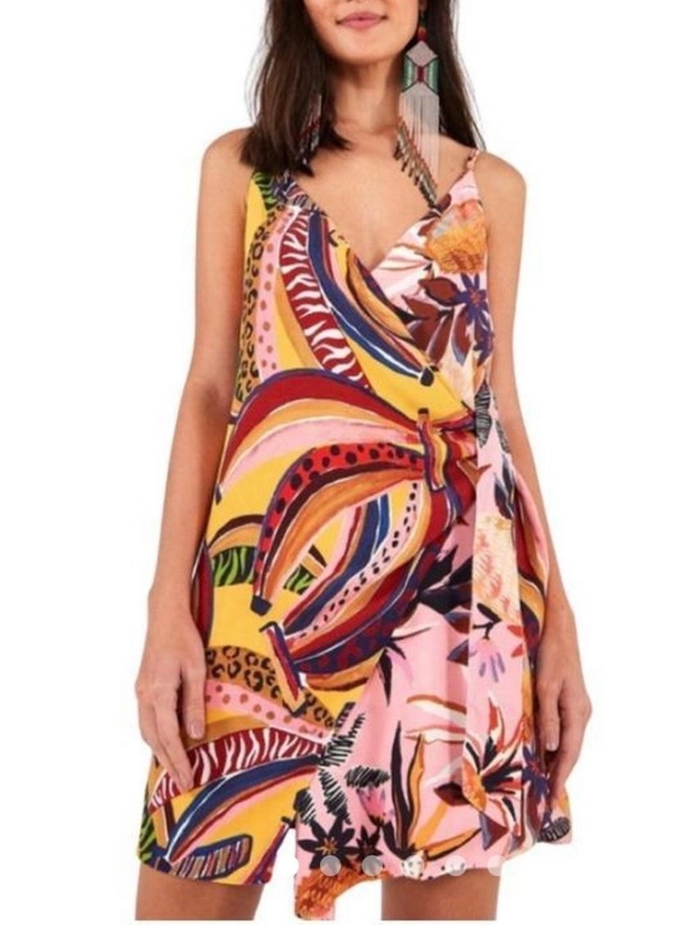 FARM Rio Colorful Wrap Mini Dress